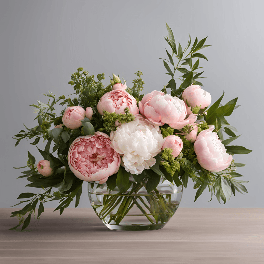 Classic Peony Arrangement – Timeless Elegance in Every Bloom - Bud Weismiller Flowers