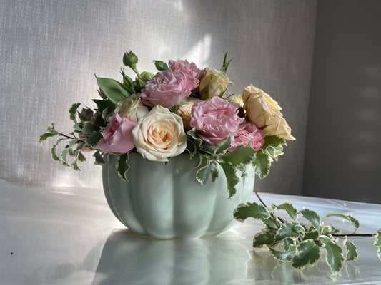 Sweet Pumpkin Fall Flower Arrangement - Bud Weismiller Flowers