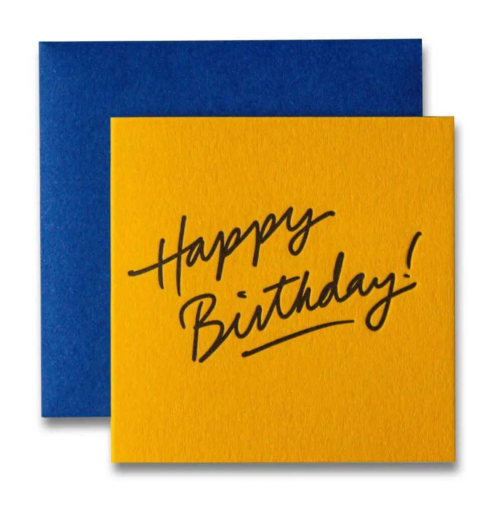 Happy Birthday Letterpress Tiny Card - Bud Weismiller Flowers