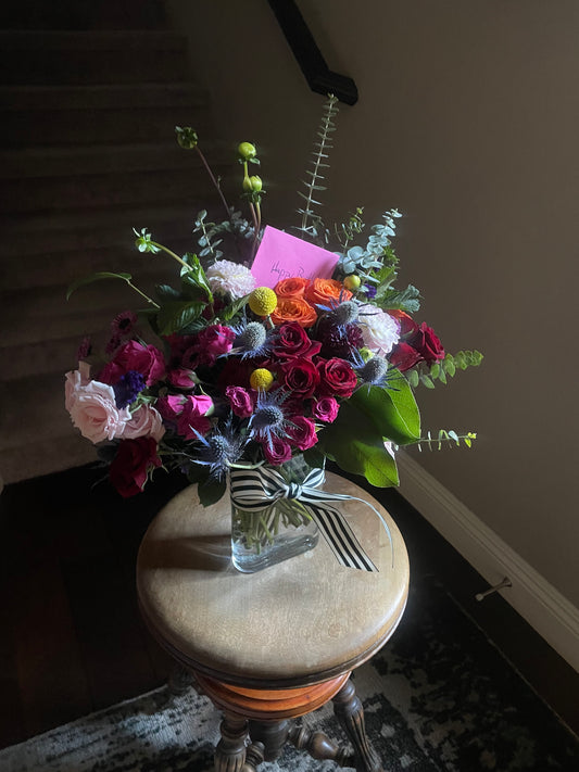 Moody Fall Flower Arrangement – Luxurious Dark Blooms by Bud Weismiller Flowers Las Vegas