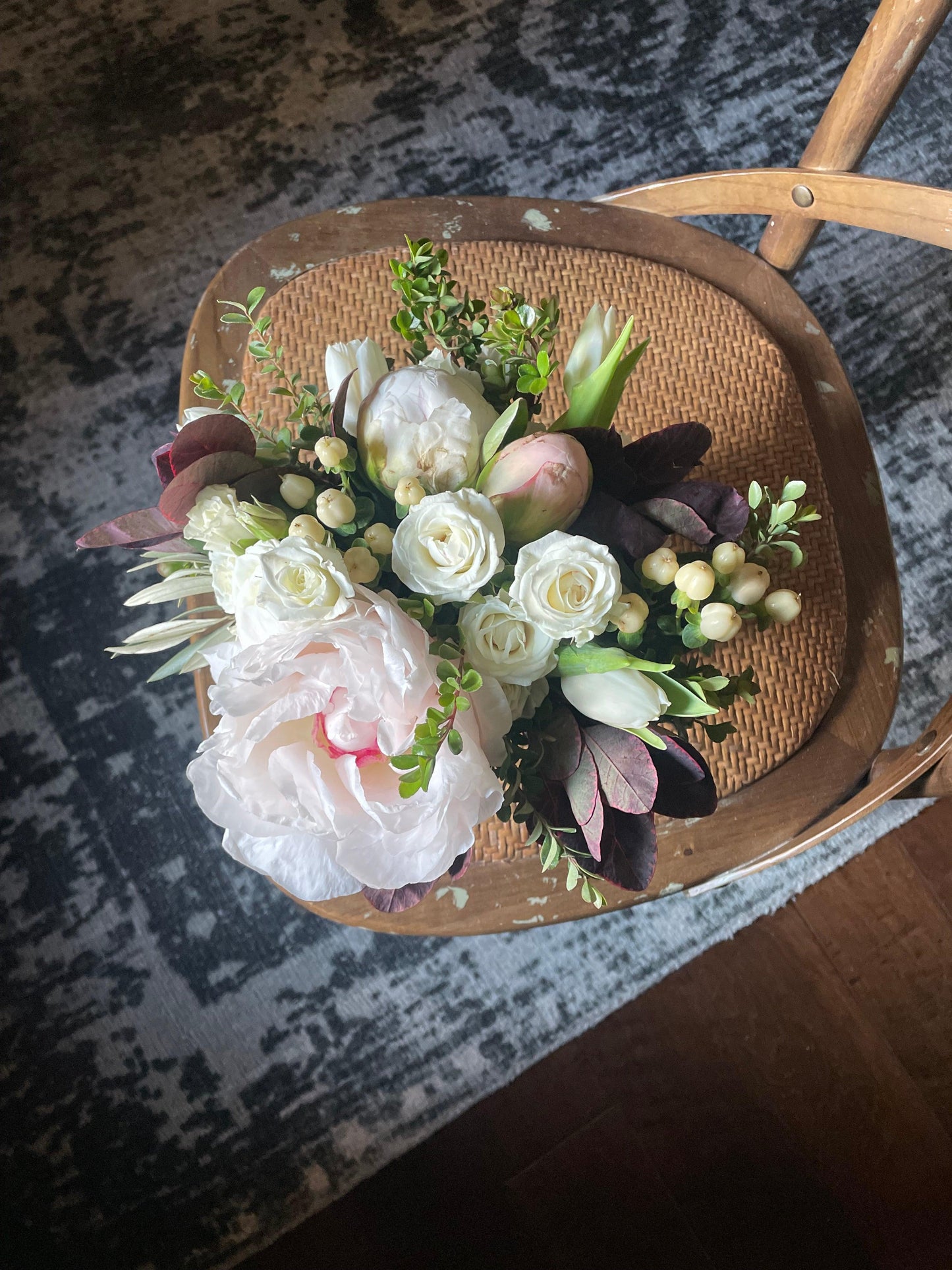 Royal Peony Arrangement – A Regal Blend of Peonies, Tulips, and Spray Roses - Bud Weismiller Flowers