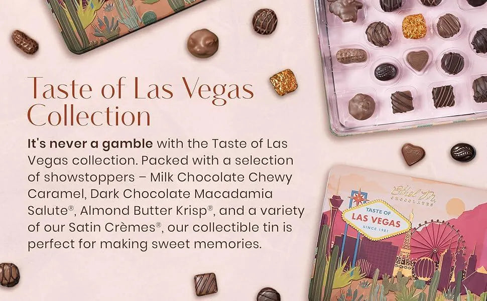 Ethel M Chocolates Taste of Las Vegas Chocolate 16-Piece Sampler – Premium Assorted Gift Box - Bud Weismiller Flowers