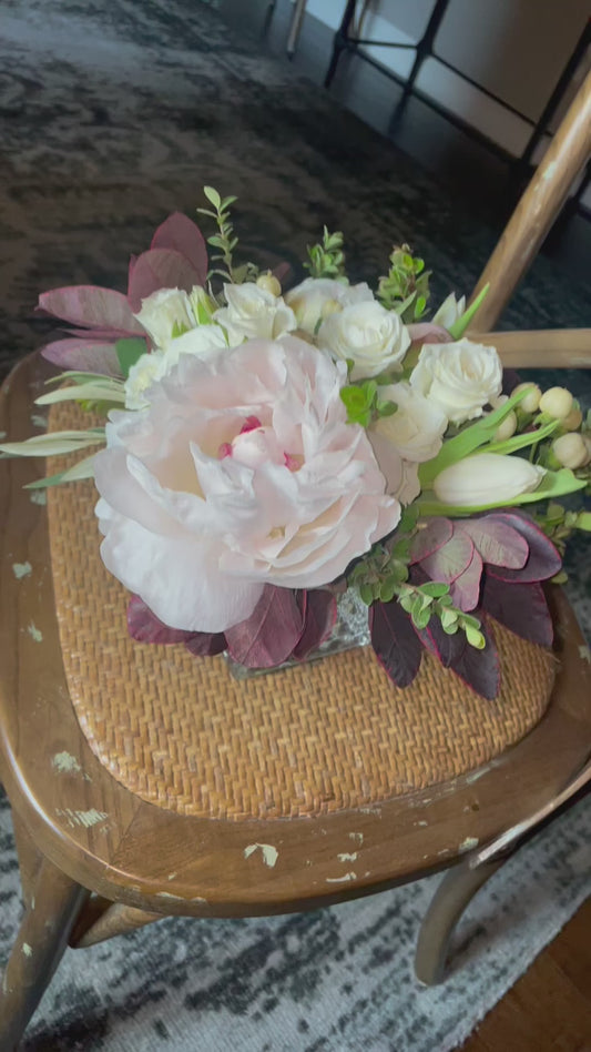 Royal Peony Arrangement – A Regal Blend of Peonies, Tulips, and Spray Roses